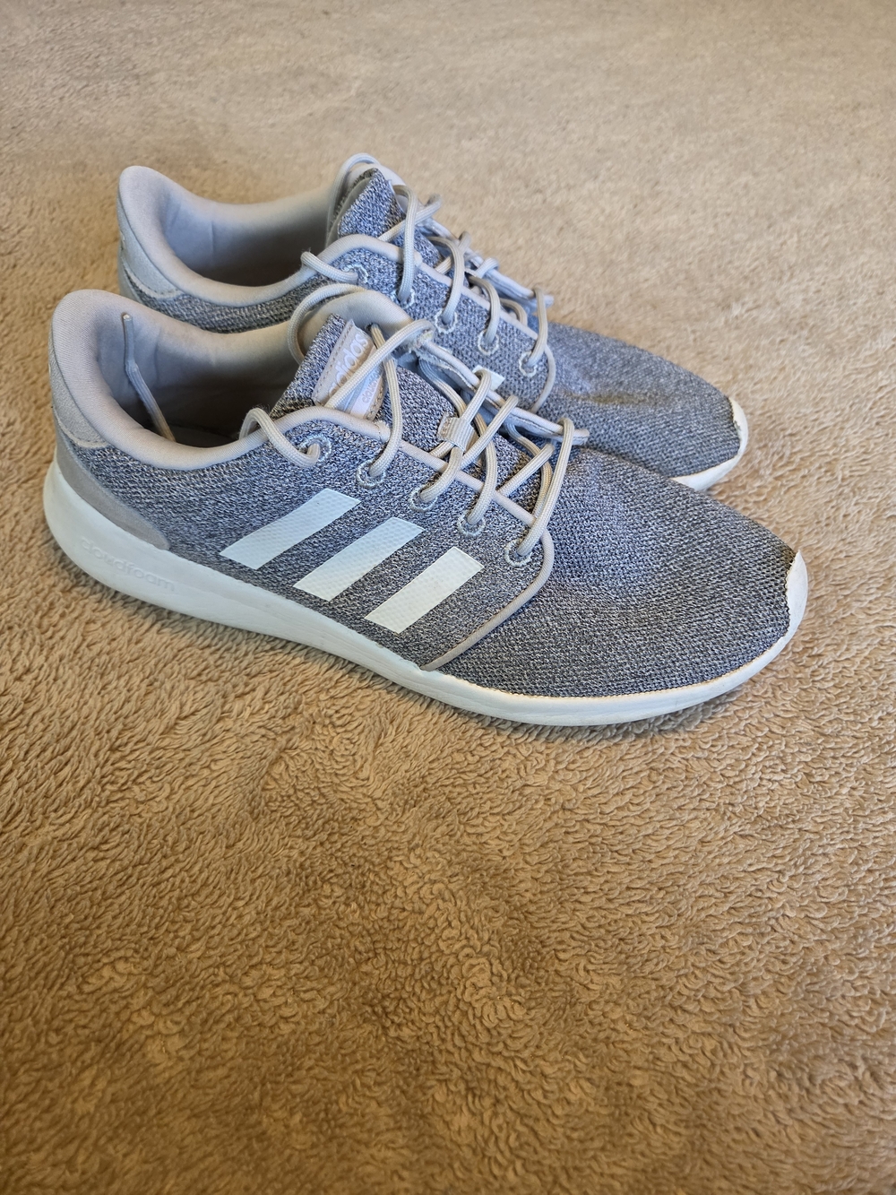 adidas Gray and White Knit Training Shoes